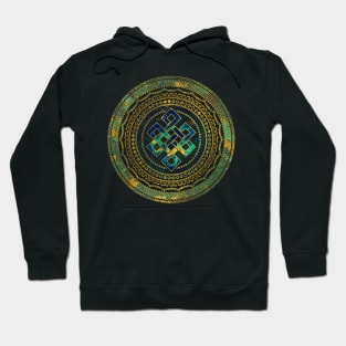 Marble and Abalone Endless Knot  in Mandala Decorative Shape Hoodie